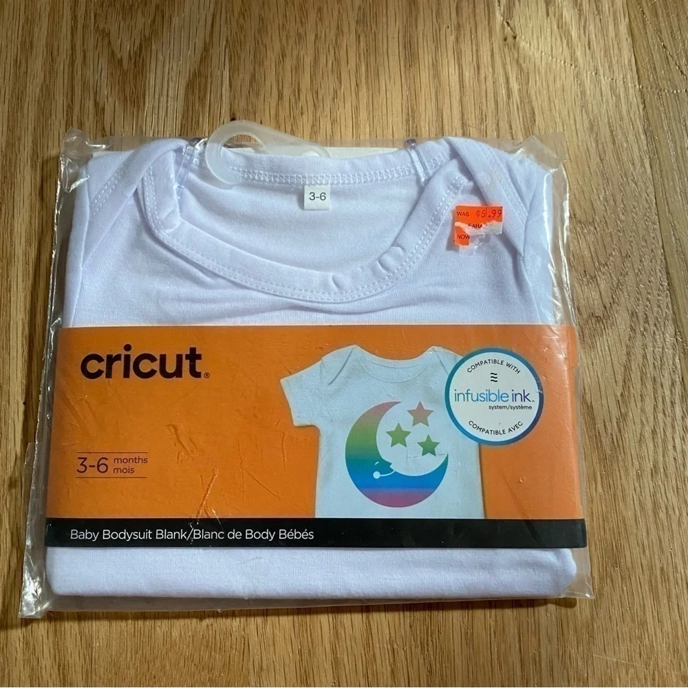 Cricut Baby Bodysuit Blank NEW 3-6 mos Compatible W/ Infusible Ink
